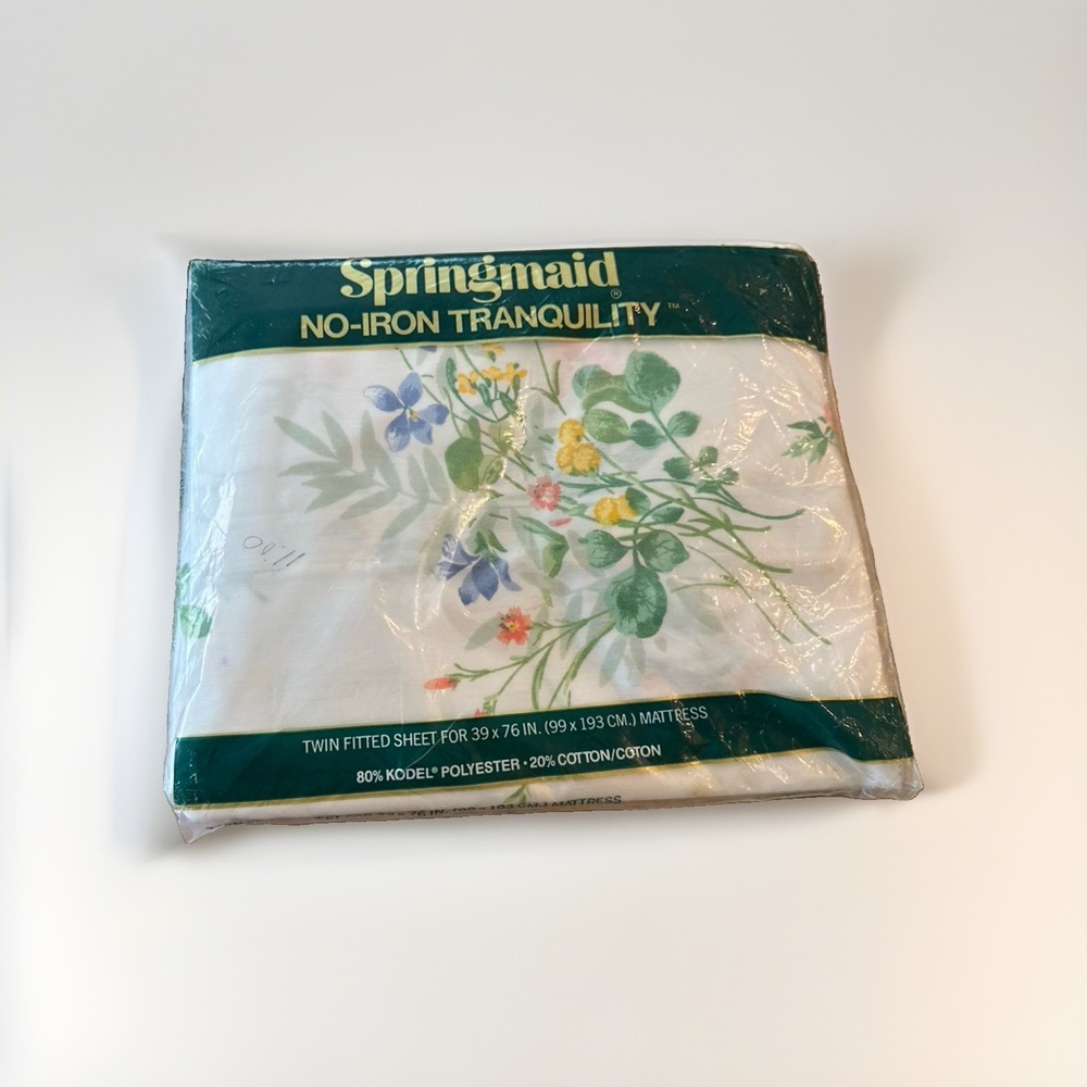 Springmaid Vintage No Iron Tranquility Twin Fitted Sheets Cachet